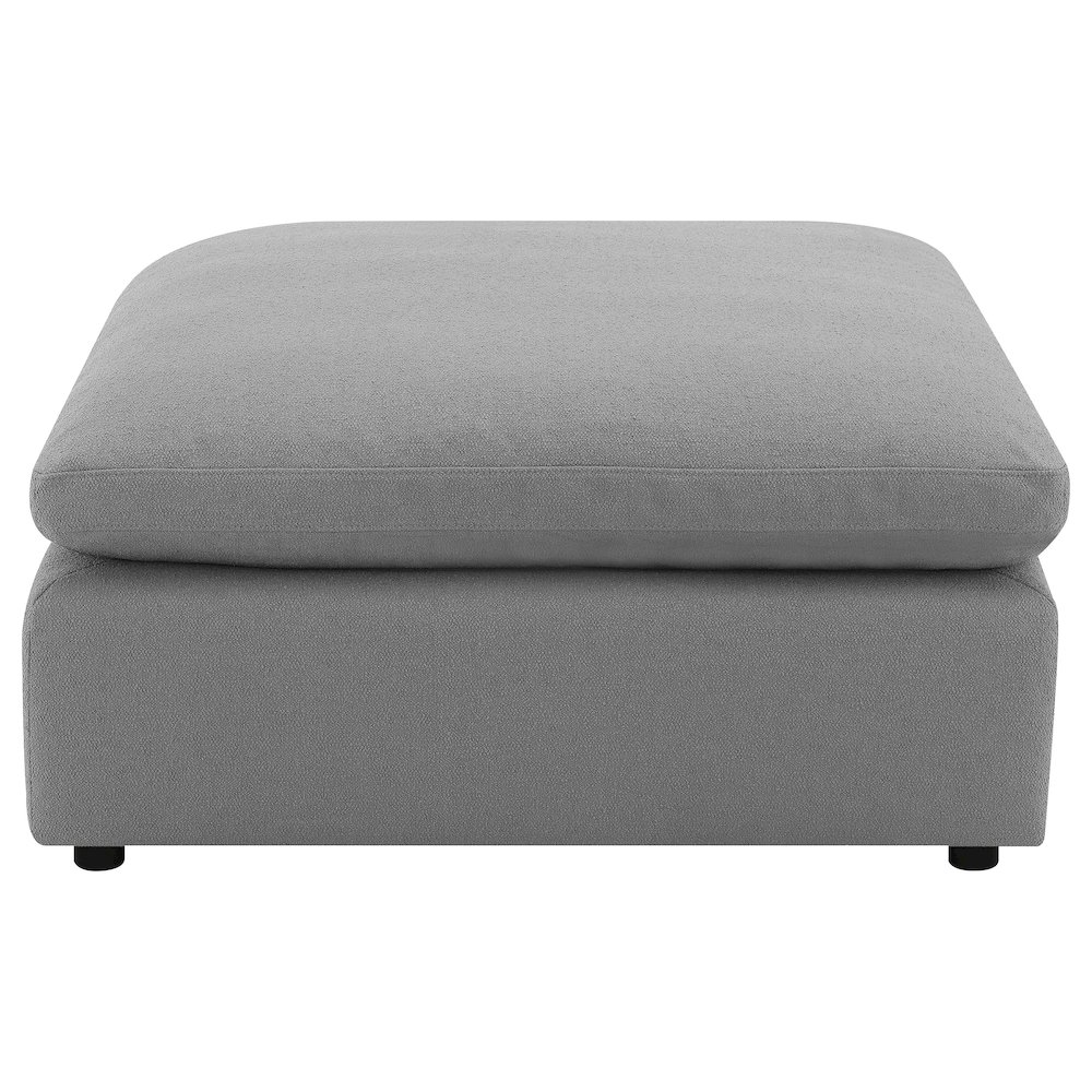 Raleigh Boucle Upholstered Ottoman Grey. Picture 3