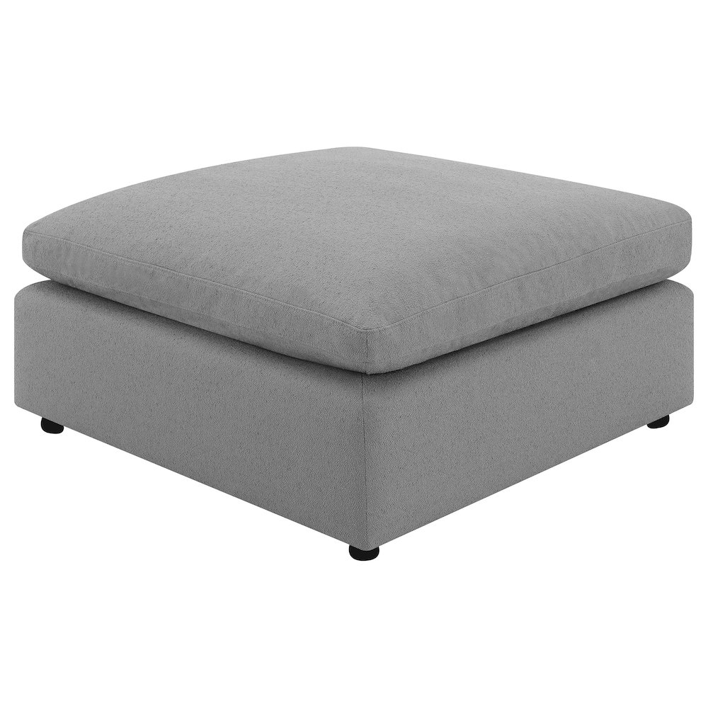 Raleigh Boucle Upholstered Ottoman Grey. Picture 4