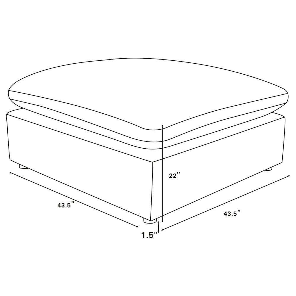 Raleigh Boucle Upholstered Ottoman Grey. Picture 8
