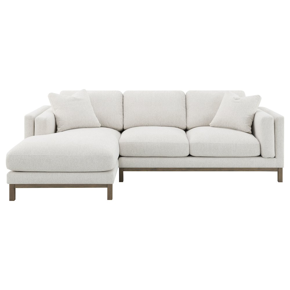 Geneva Boucle Upholstered Sectional Chaise Sofa Sand. Picture 2