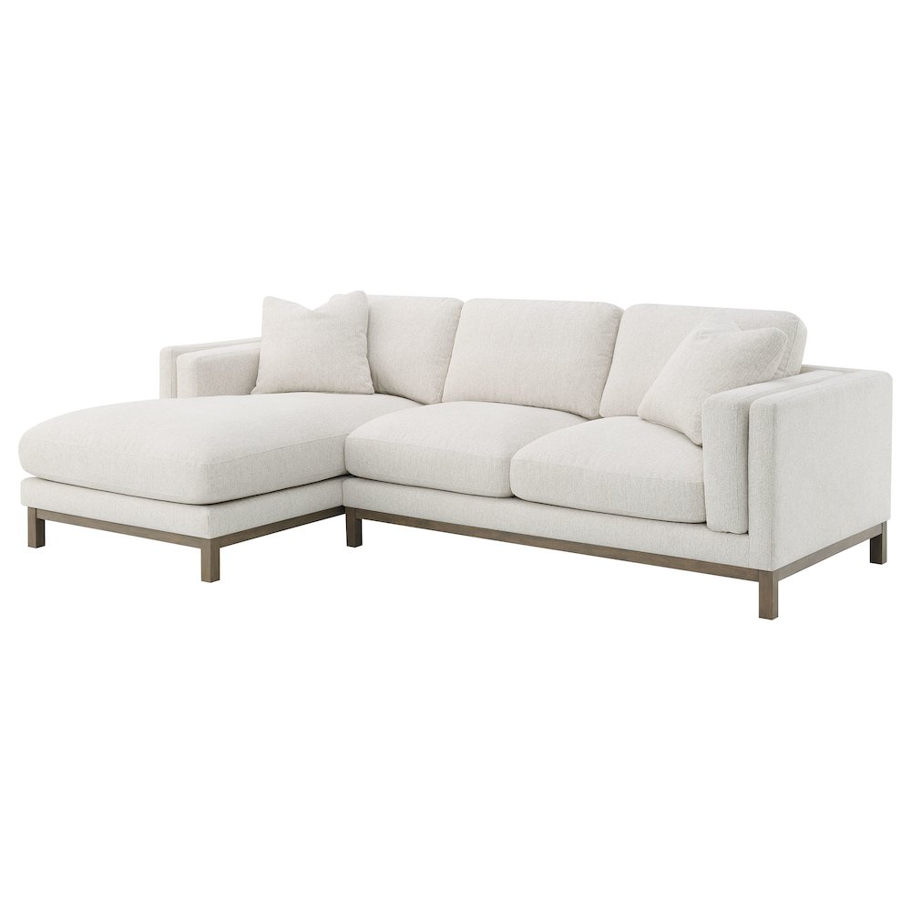 Geneva Boucle Upholstered Sectional Chaise Sofa Sand. Picture 3