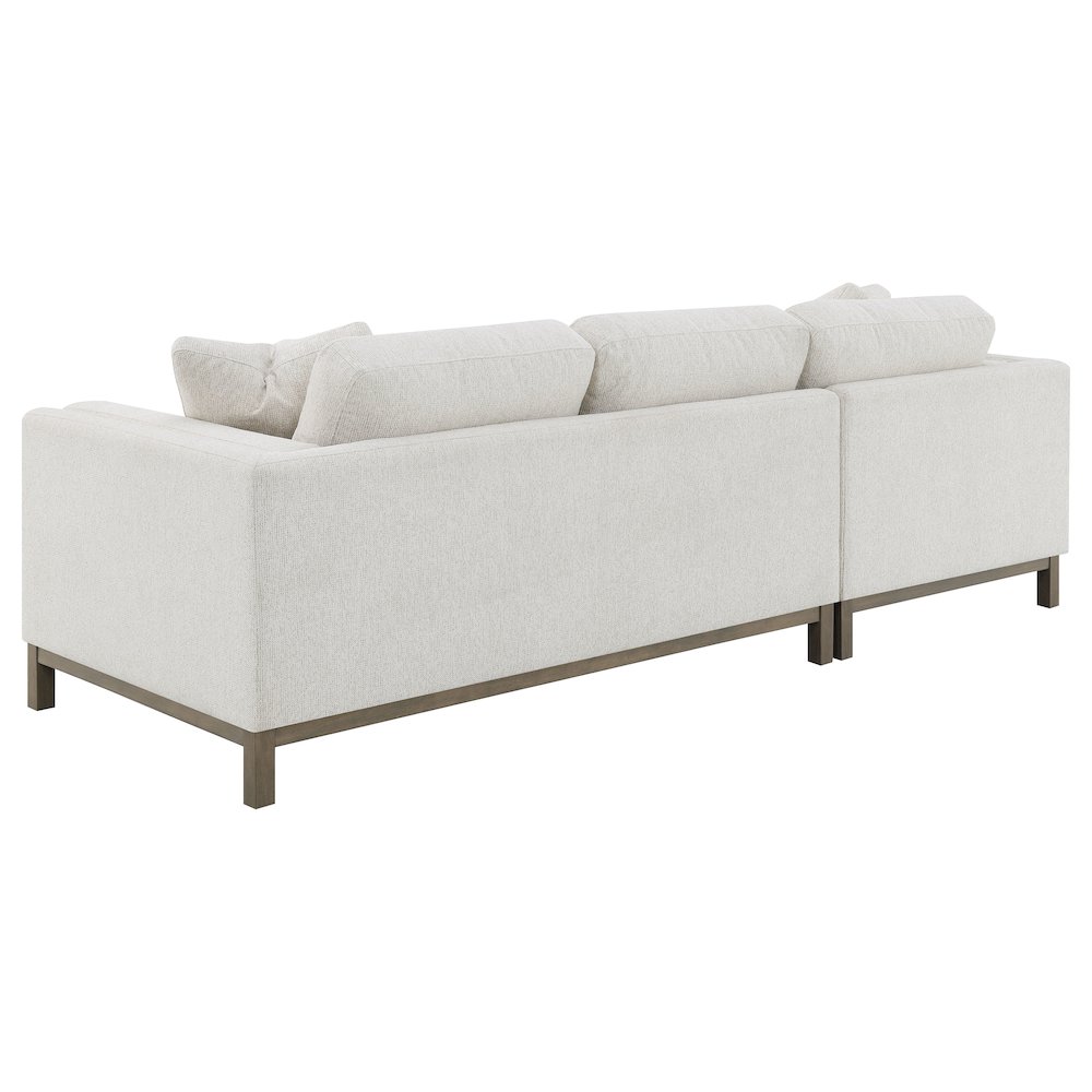 Geneva Boucle Upholstered Sectional Chaise Sofa Sand. Picture 4