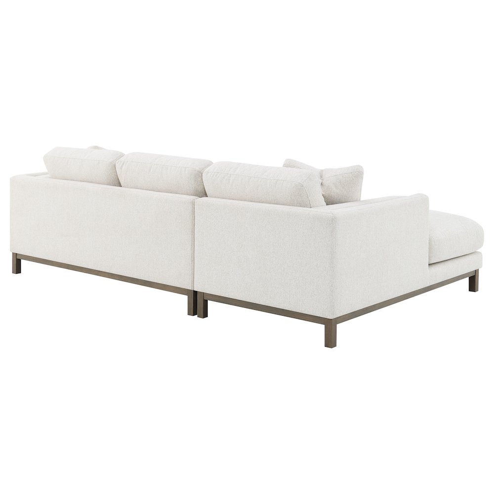 Geneva Boucle Upholstered Sectional Chaise Sofa Sand. Picture 5