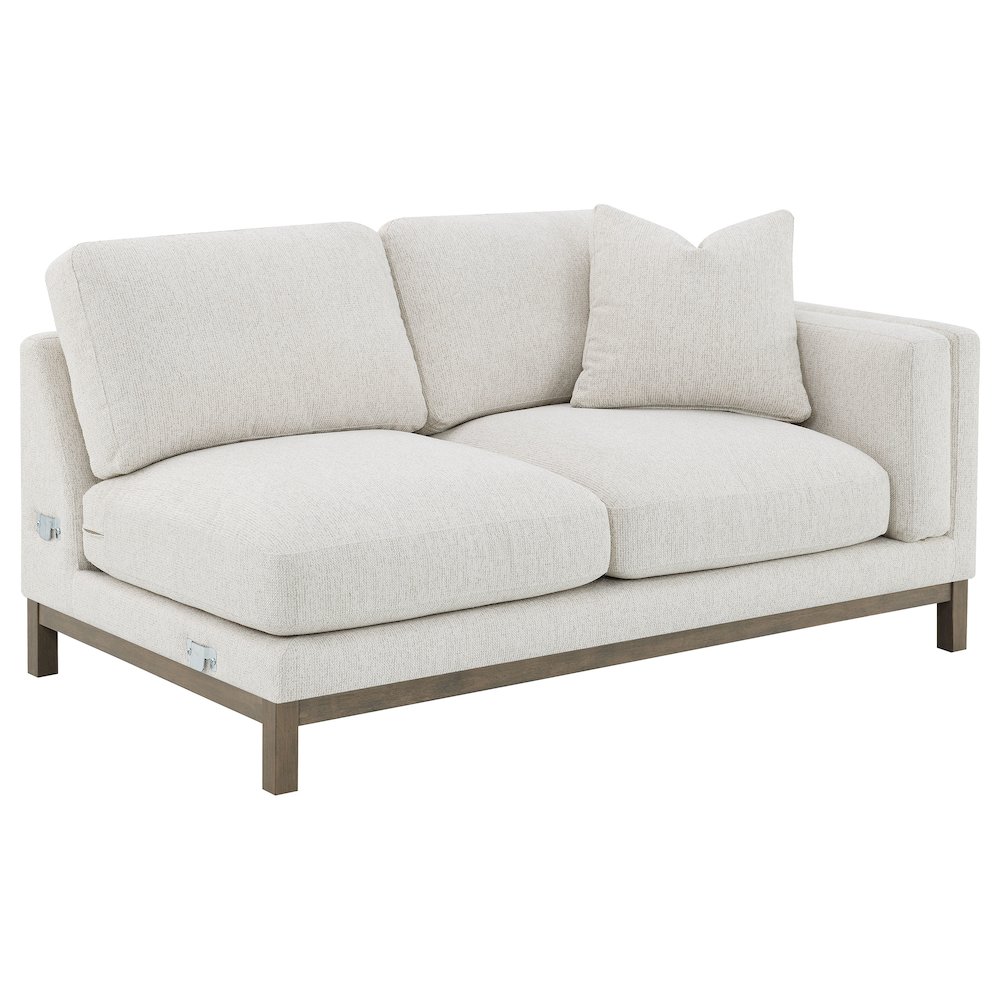 Geneva Boucle Upholstered Sectional Chaise Sofa Sand. Picture 6