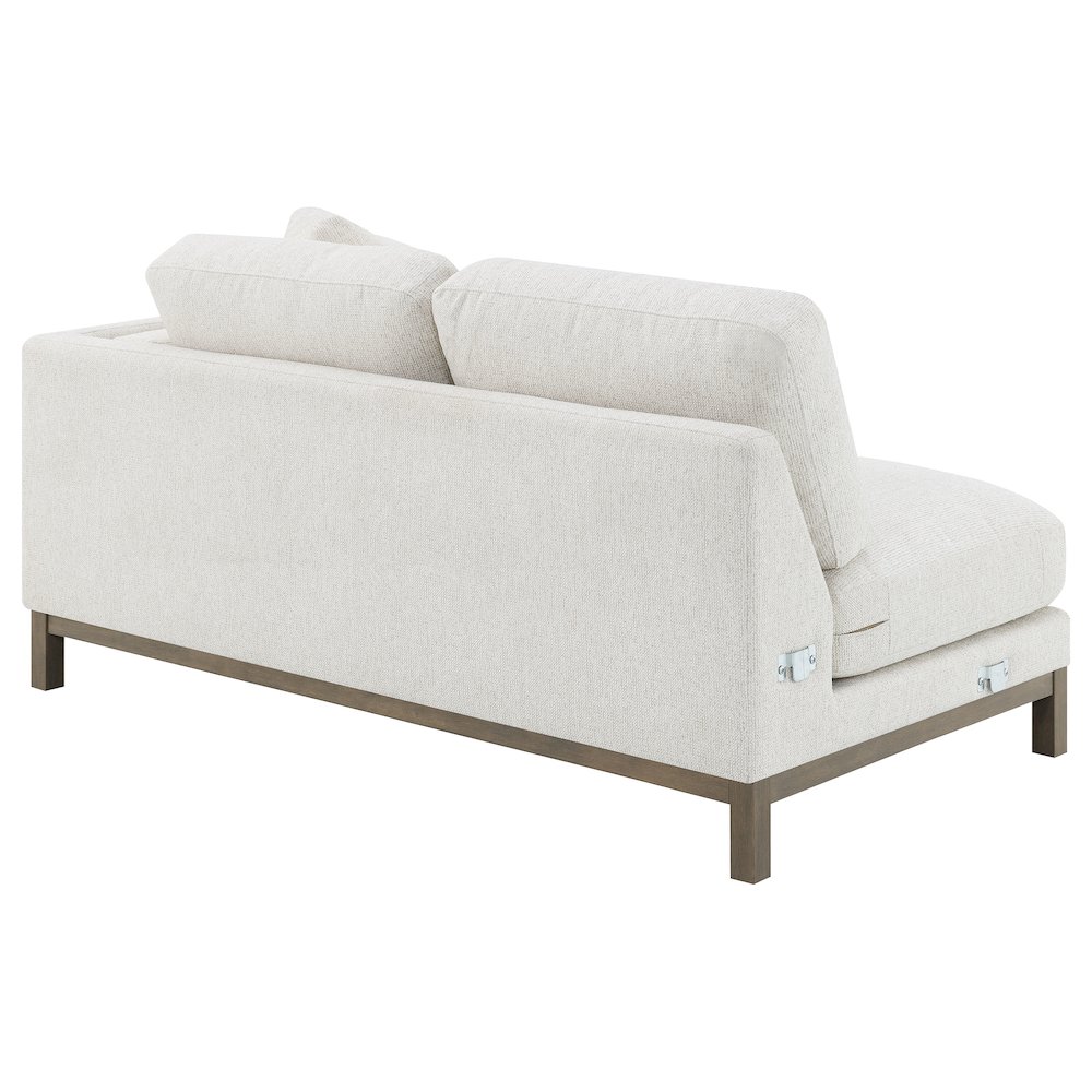 Geneva Boucle Upholstered Sectional Chaise Sofa Sand. Picture 10