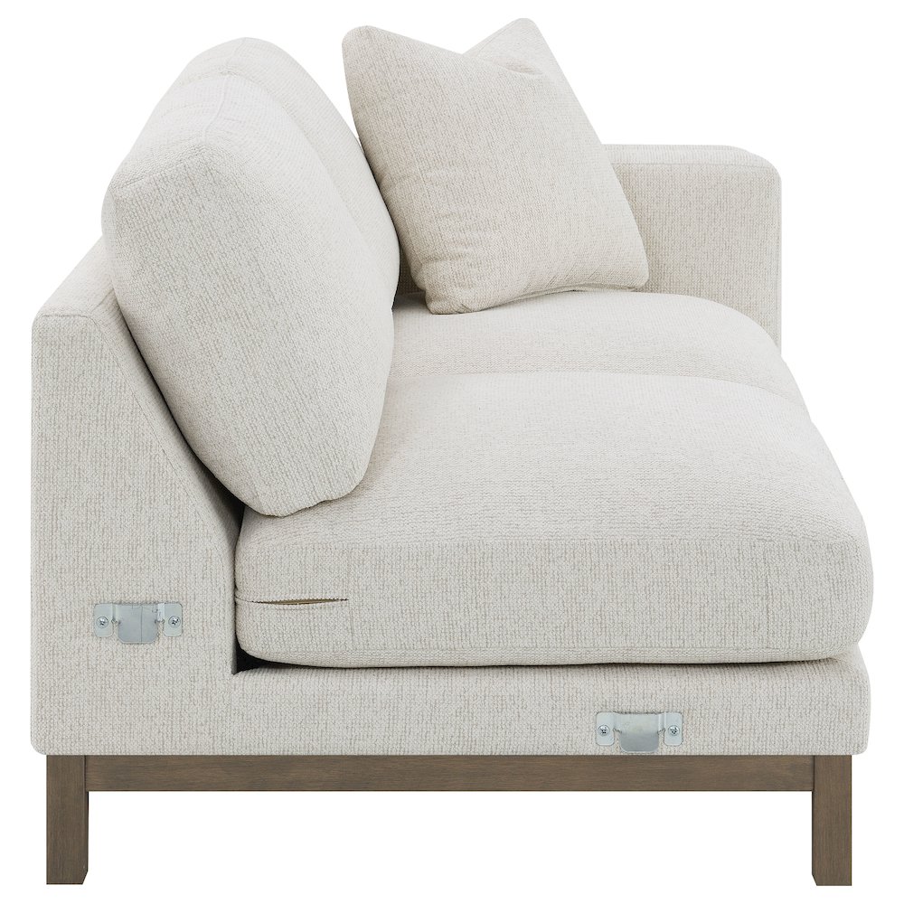 Geneva Boucle Upholstered Sectional Chaise Sofa Sand. Picture 11