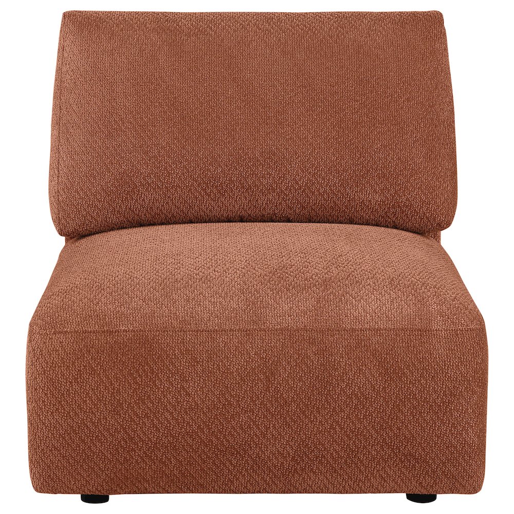 Elysia Chenille Upholstered Modular Armless Chair Coral. Picture 2