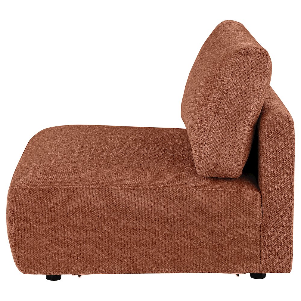 Elysia Chenille Upholstered Modular Armless Chair Coral. Picture 4
