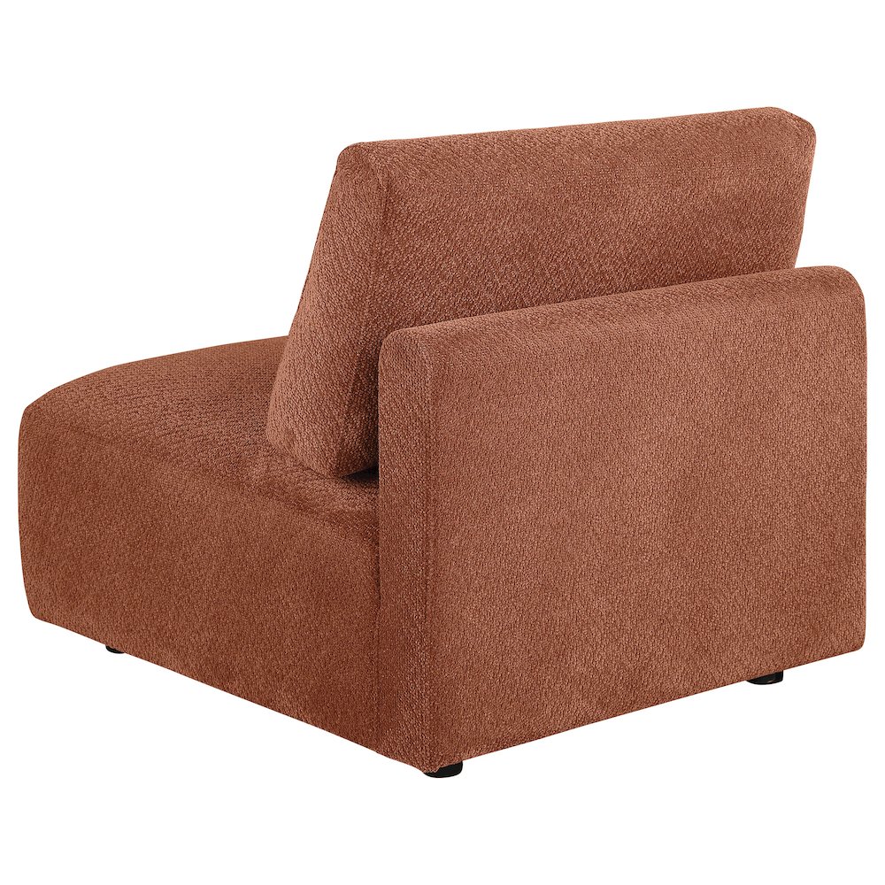 Elysia Chenille Upholstered Modular Armless Chair Coral. Picture 5
