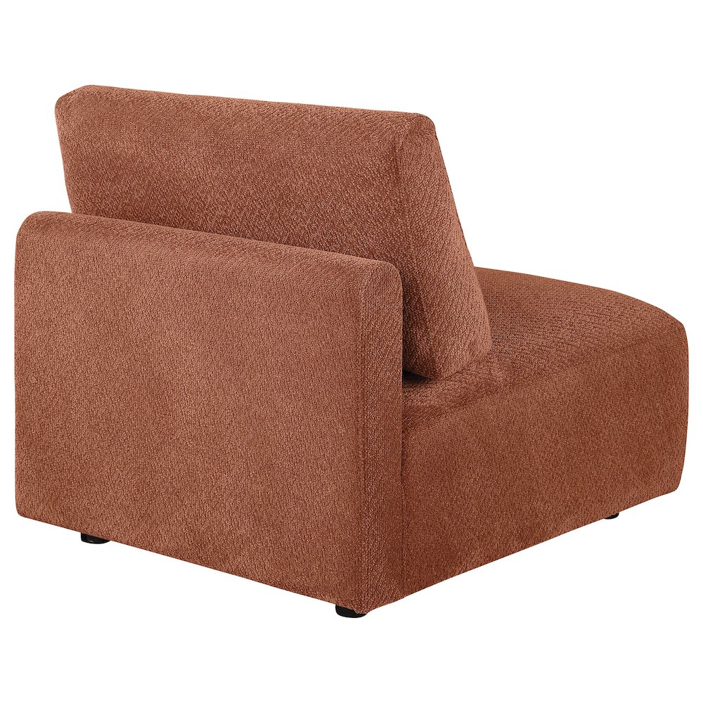 Elysia Chenille Upholstered Modular Armless Chair Coral. Picture 6