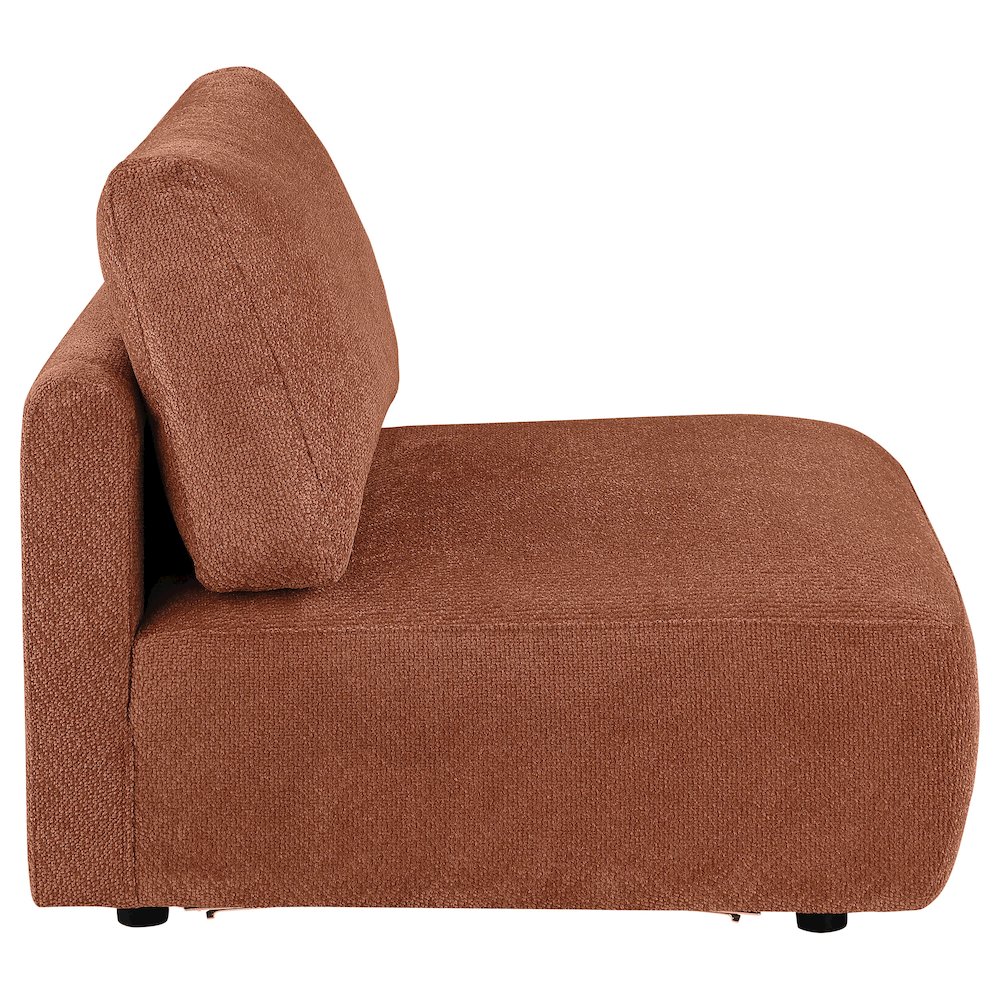 Elysia Chenille Upholstered Modular Armless Chair Coral. Picture 7