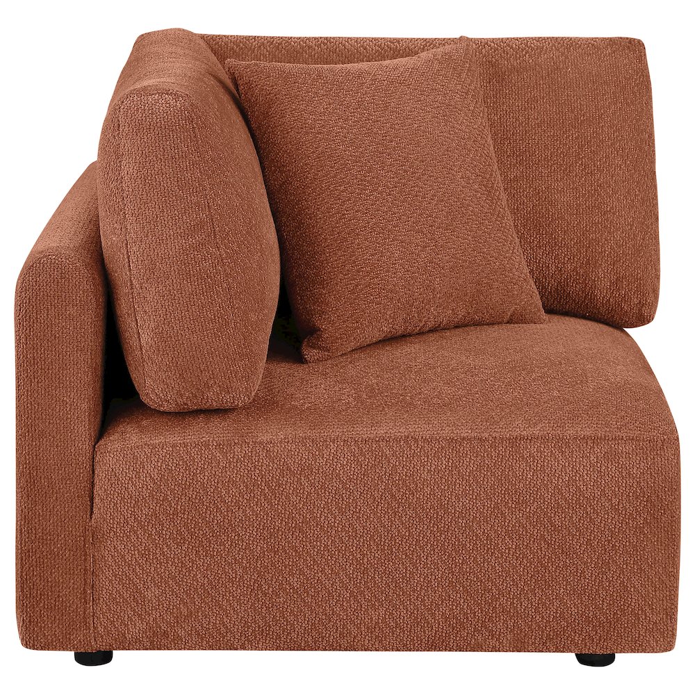 Elysia Chenille Upholstered Modular Corner Chair Coral. Picture 1