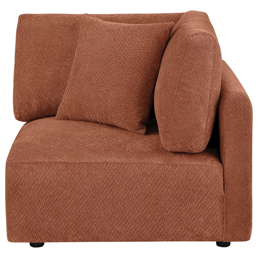 Elysia Chenille Upholstered Modular Corner Chair Coral. Picture 3