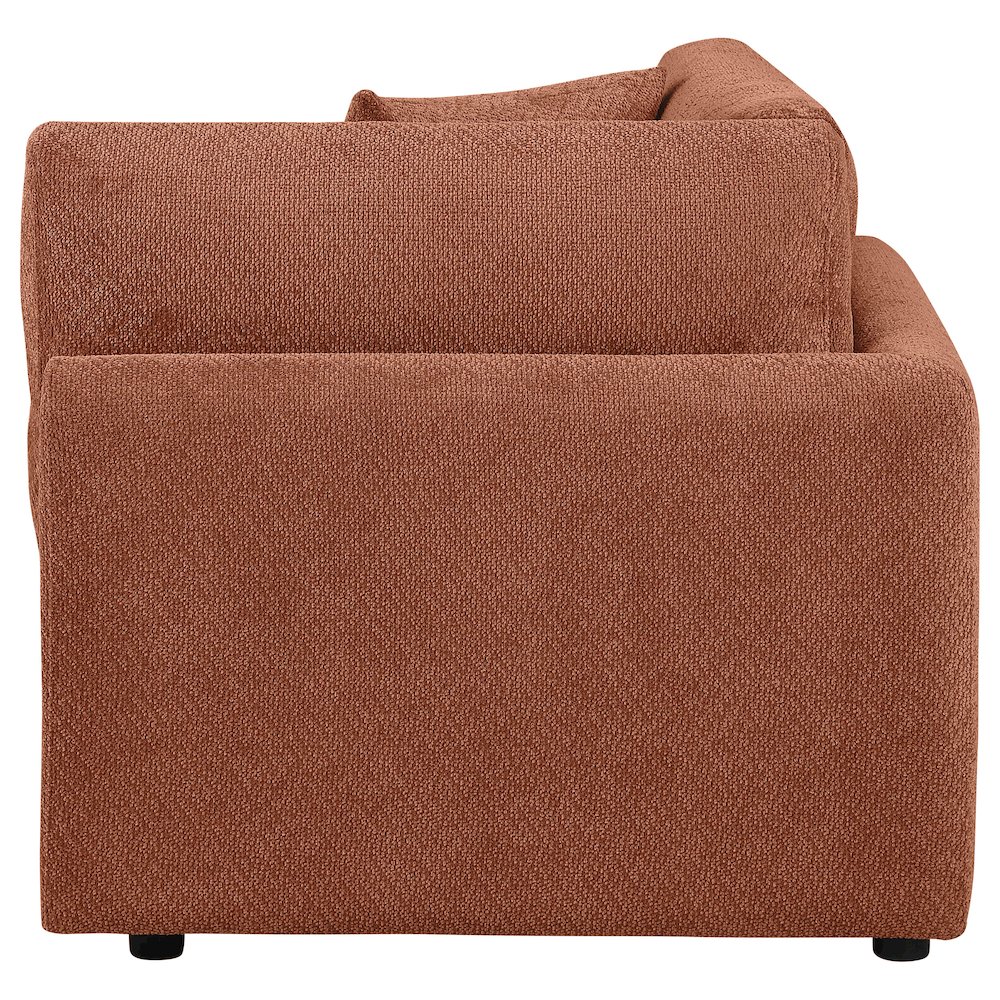 Elysia Chenille Upholstered Modular Corner Chair Coral. Picture 4