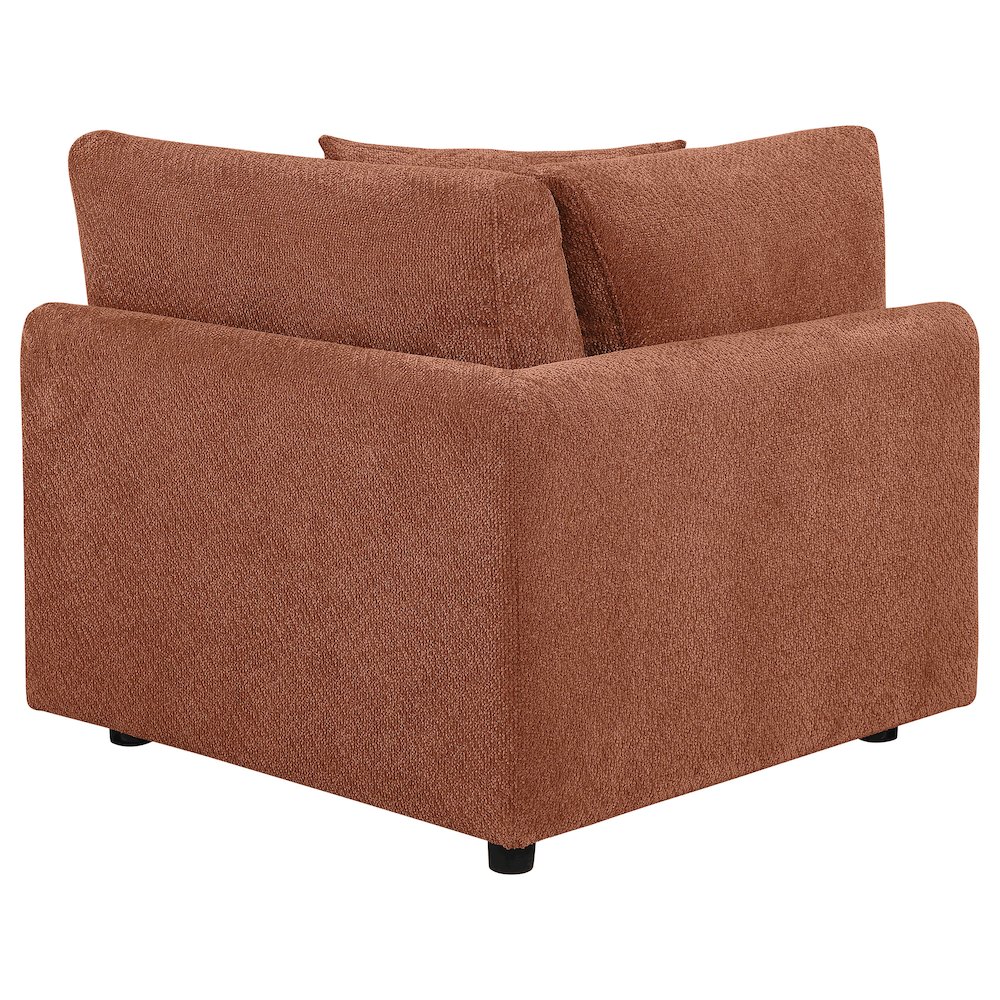 Elysia Chenille Upholstered Modular Corner Chair Coral. Picture 5