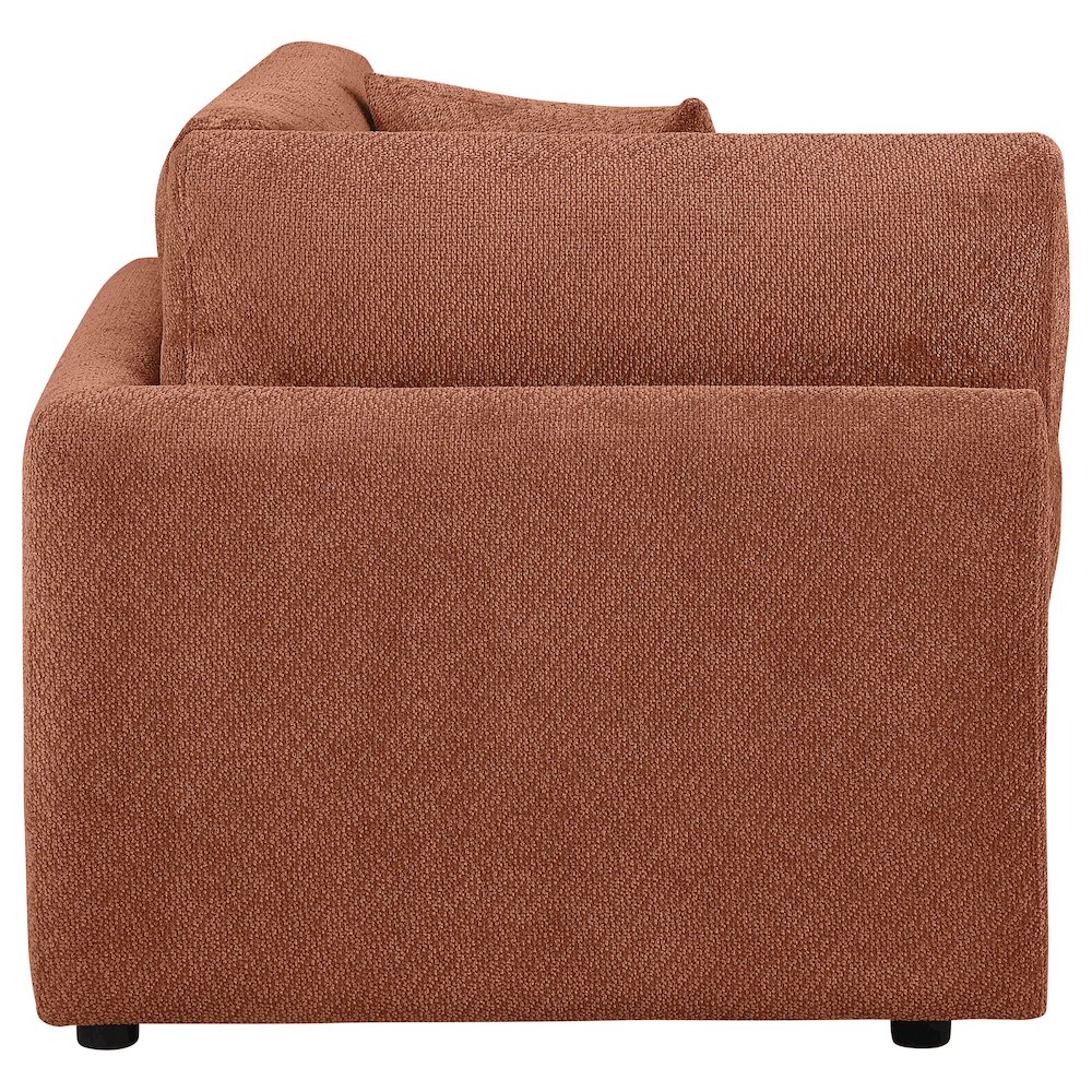 Elysia Chenille Upholstered Modular Corner Chair Coral. Picture 6