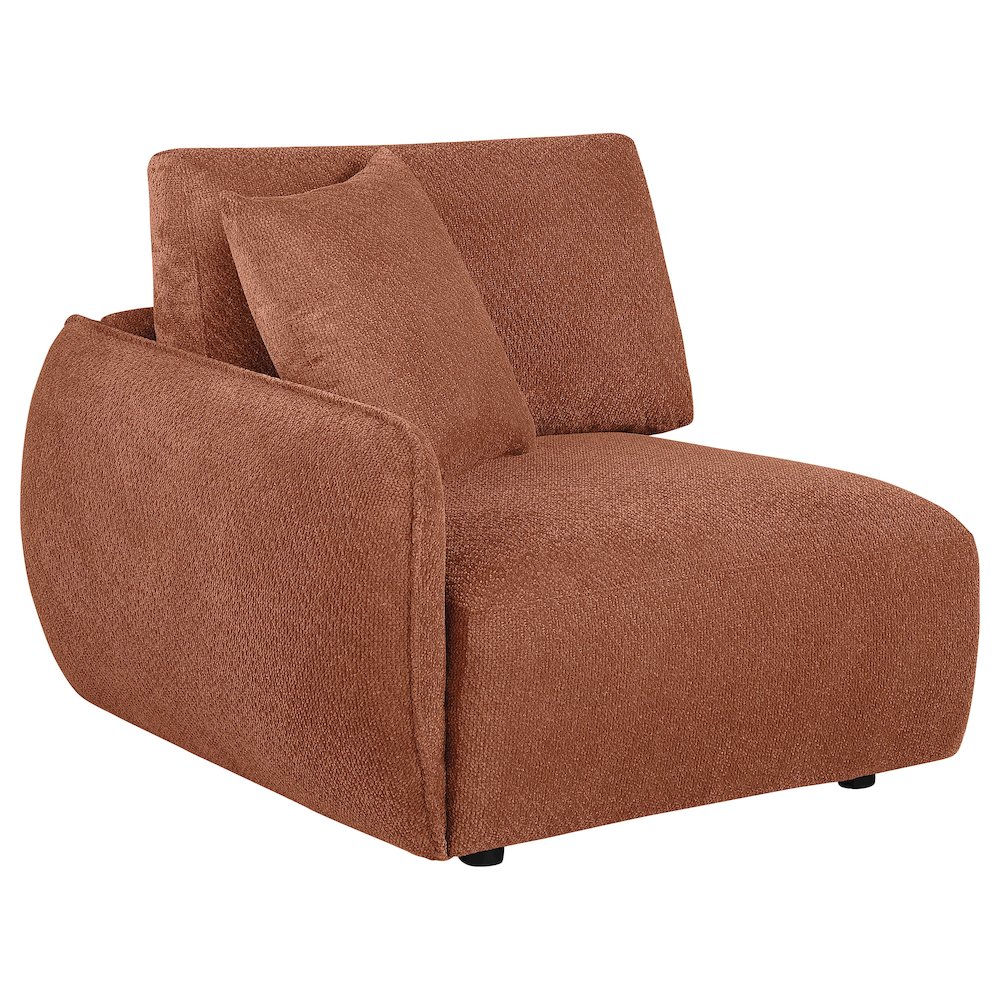 Elysia Chenille Upholstered Modular LAF Chair Coral. Picture 1