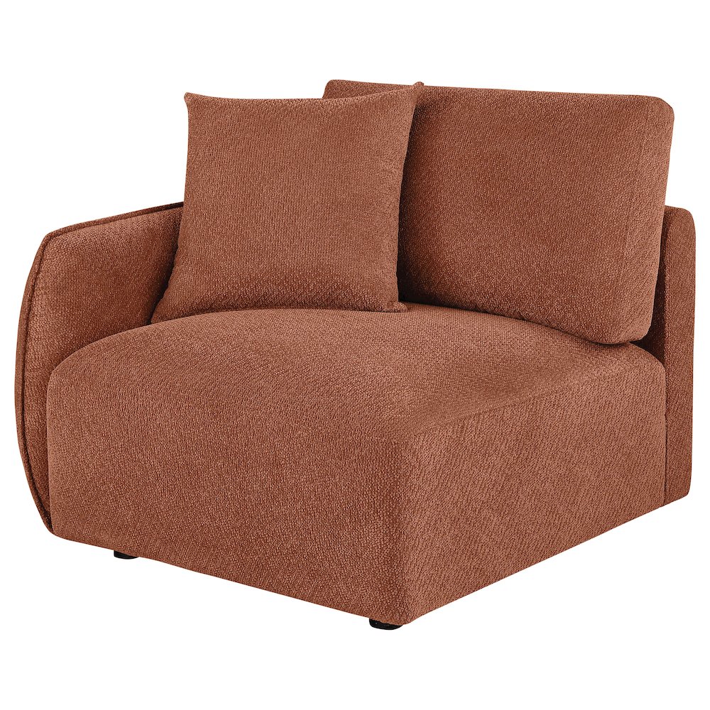 Elysia Chenille Upholstered Modular LAF Chair Coral. Picture 3