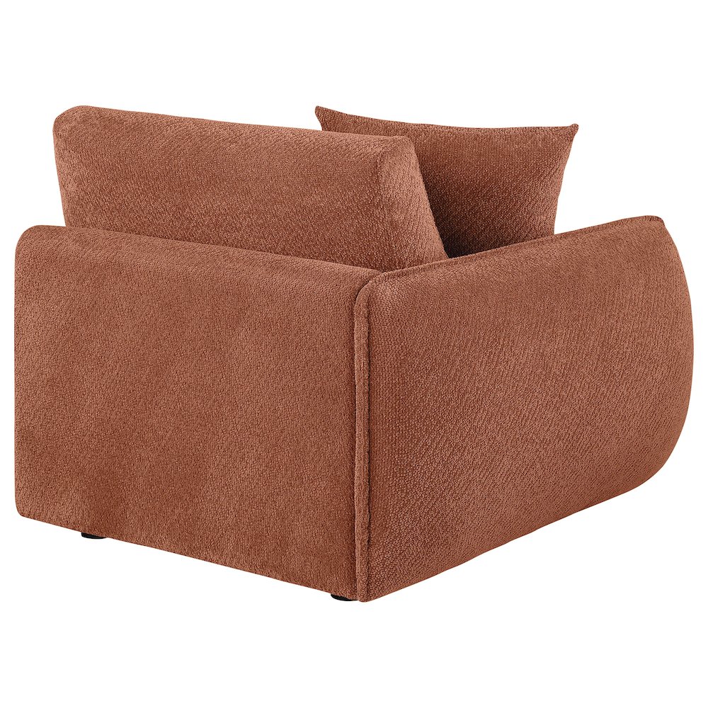 Elysia Chenille Upholstered Modular LAF Chair Coral. Picture 6