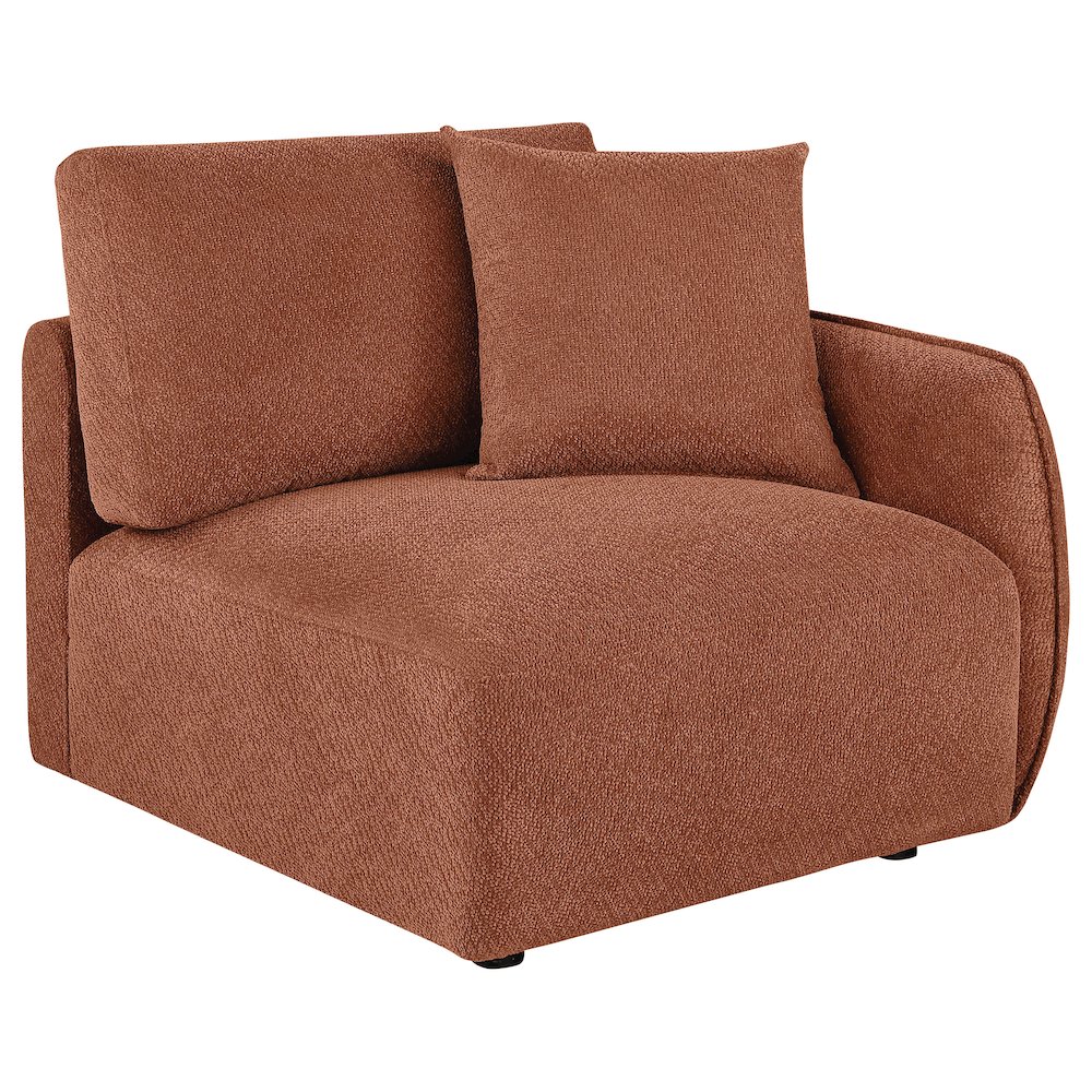 Elysia Chenille Upholstered Modular RAF Chair Coral. Picture 1