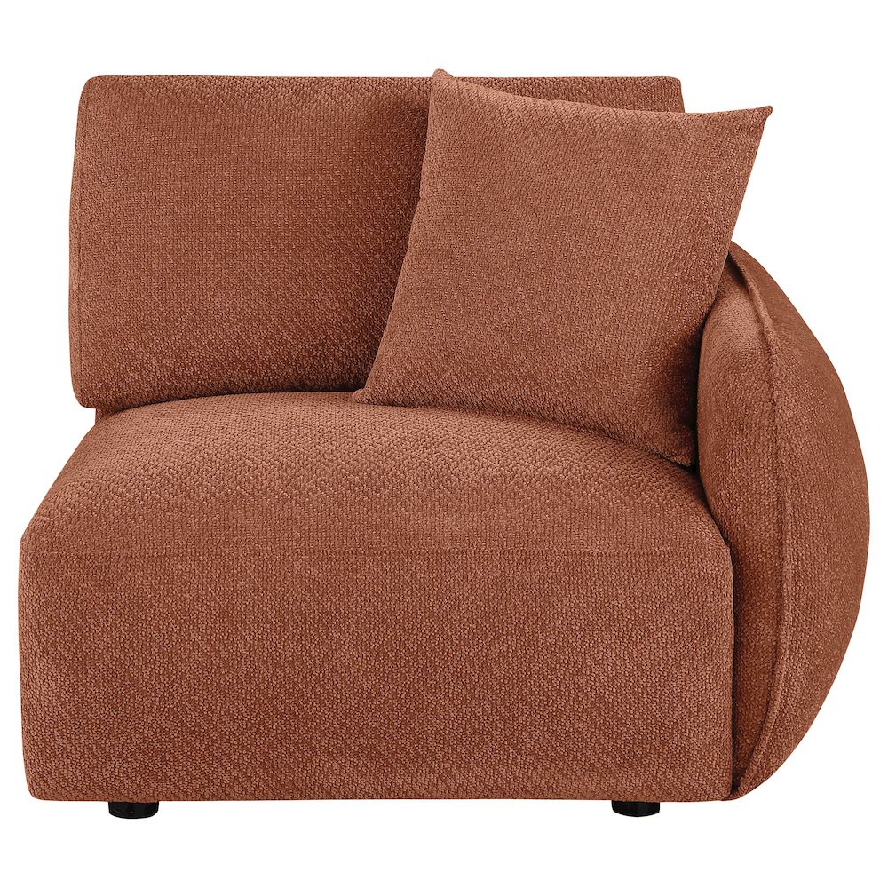 Elysia Chenille Upholstered Modular RAF Chair Coral. Picture 2