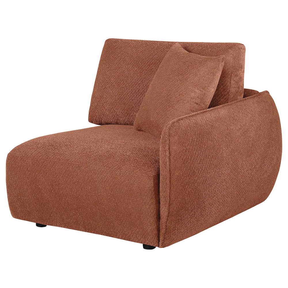 Elysia Chenille Upholstered Modular RAF Chair Coral. Picture 3