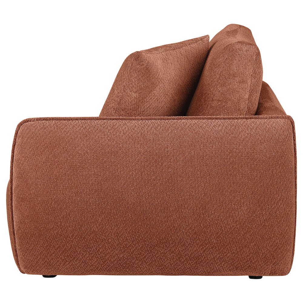 Elysia Chenille Upholstered Modular RAF Chair Coral. Picture 4