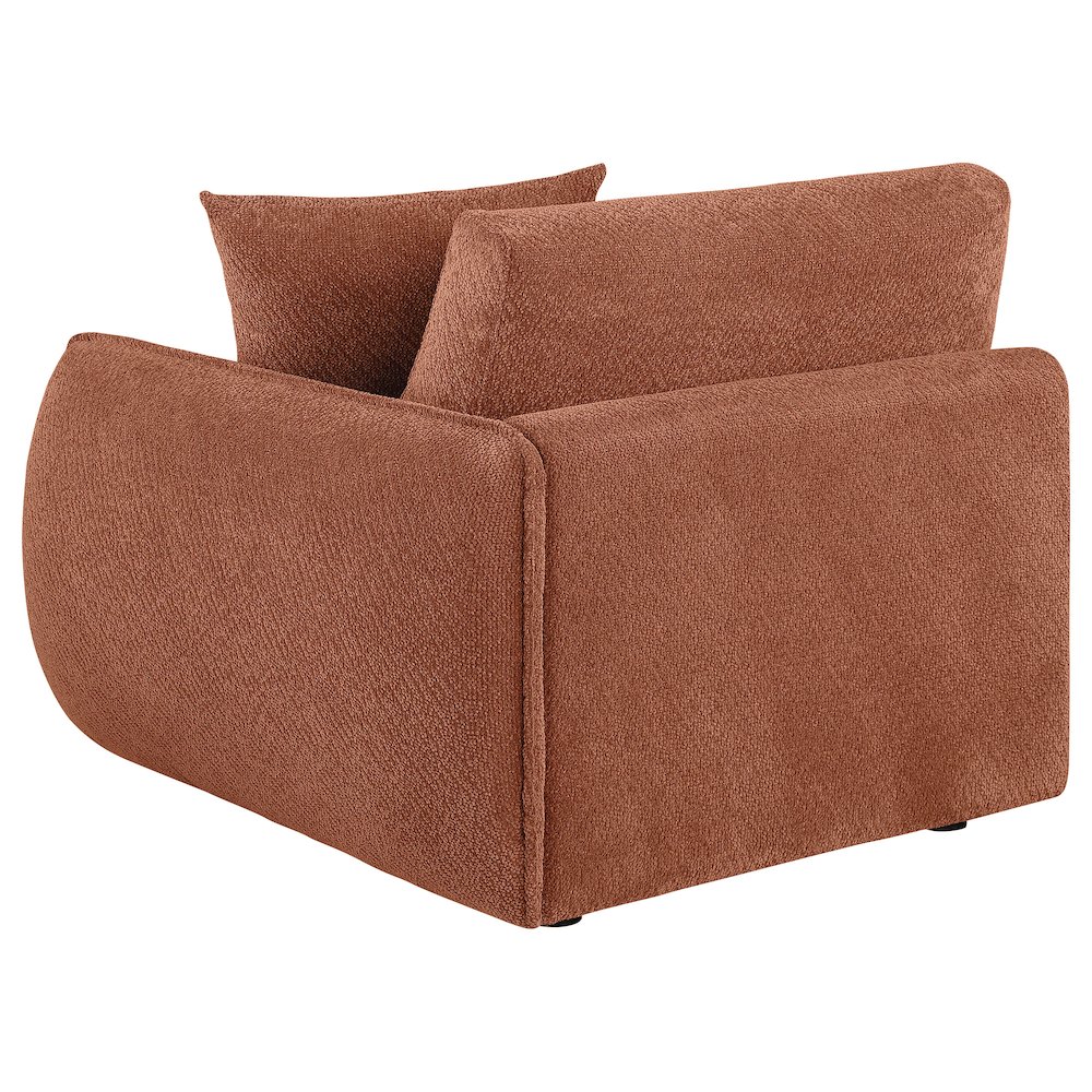 Elysia Chenille Upholstered Modular RAF Chair Coral. Picture 5