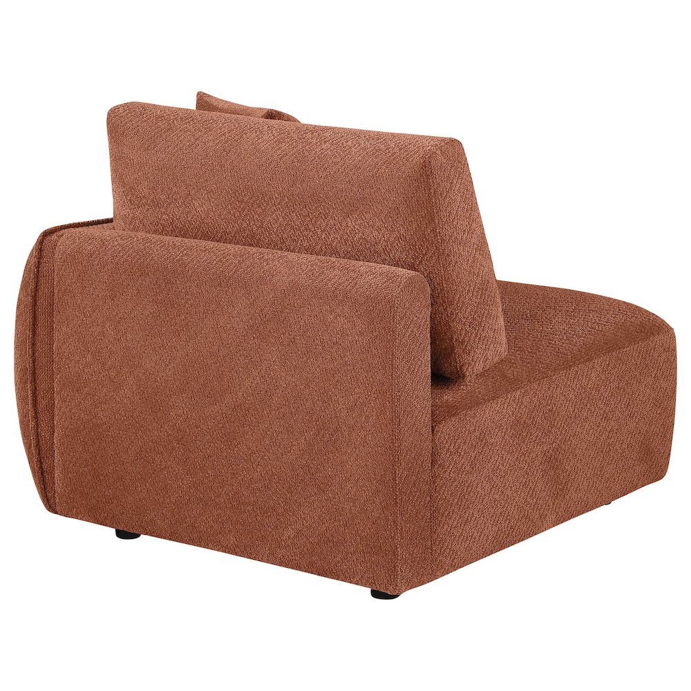 Elysia Chenille Upholstered Modular RAF Chair Coral. Picture 6