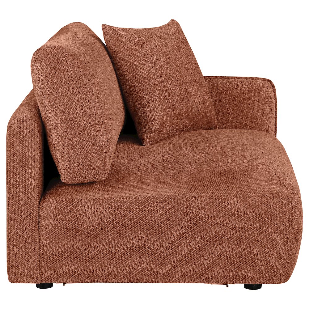 Elysia Chenille Upholstered Modular RAF Chair Coral. Picture 7