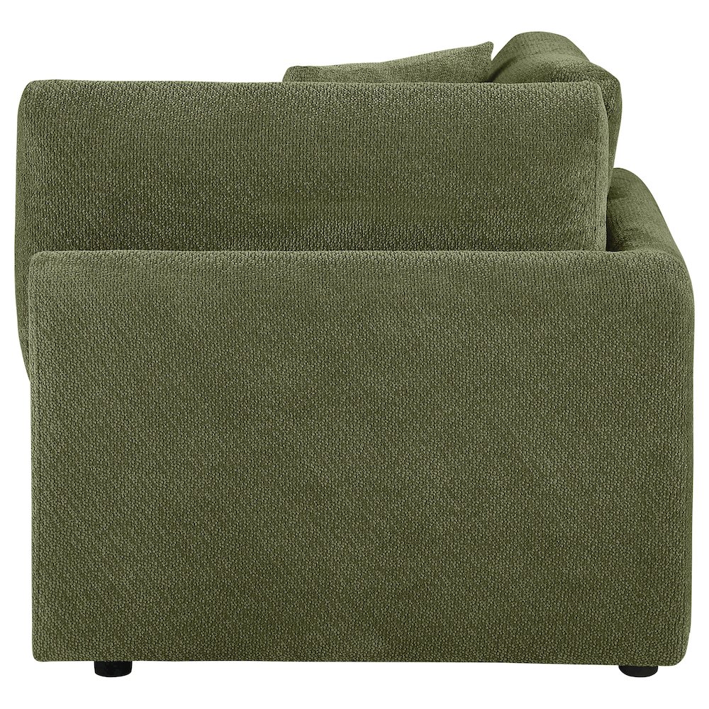 Elysia Chenille Upholstered Modular Corner Chair Green. Picture 4