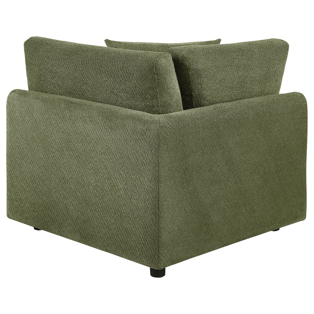 Elysia Chenille Upholstered Modular Corner Chair Green. Picture 5