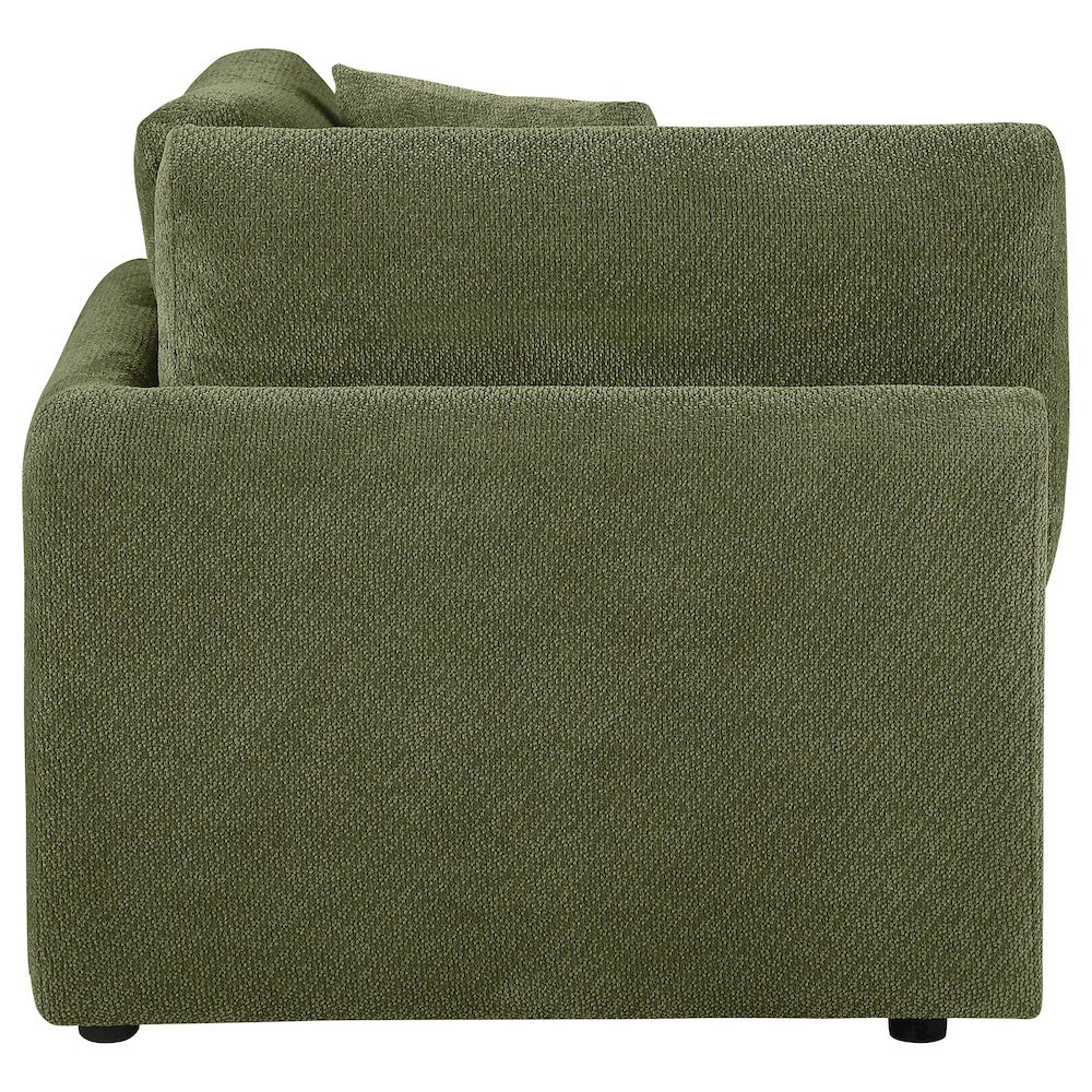 Elysia Chenille Upholstered Modular Corner Chair Green. Picture 6