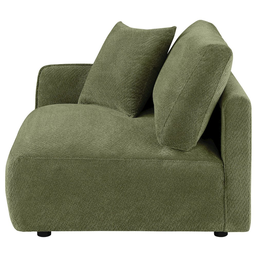 Elysia Chenille Upholstered Modular LAF Chair Green. Picture 4