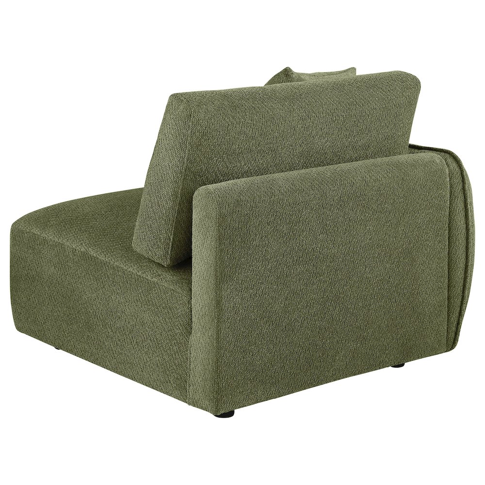 Elysia Chenille Upholstered Modular LAF Chair Green. Picture 5