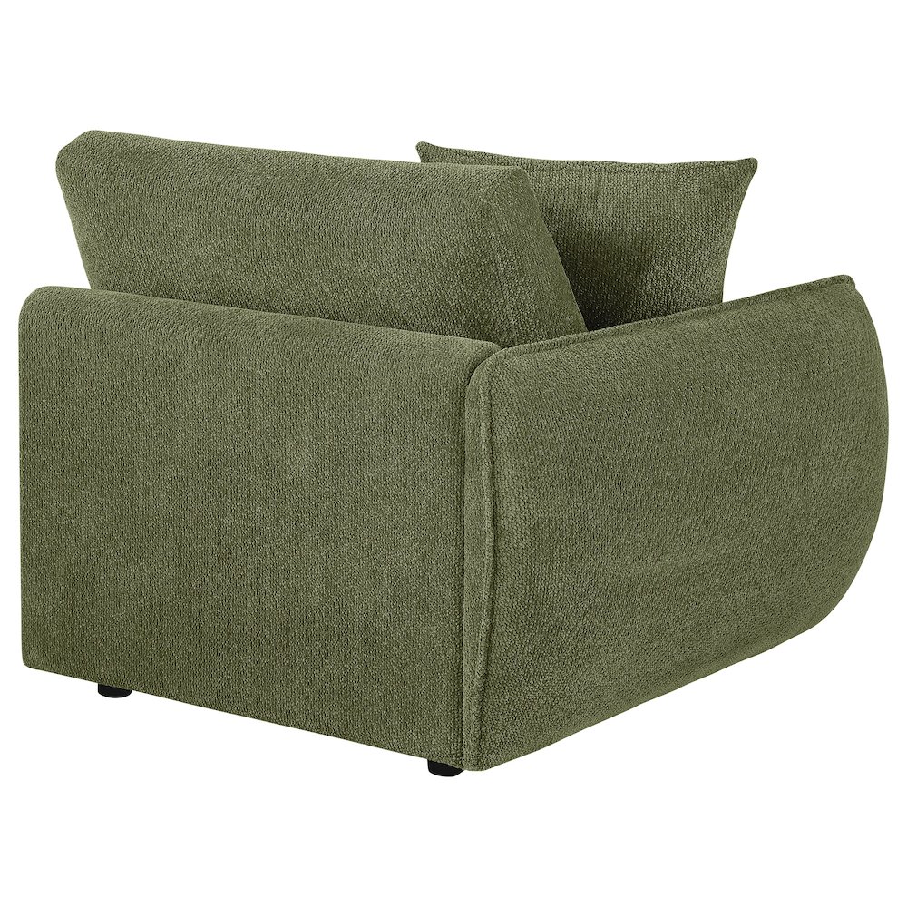 Elysia Chenille Upholstered Modular LAF Chair Green. Picture 6