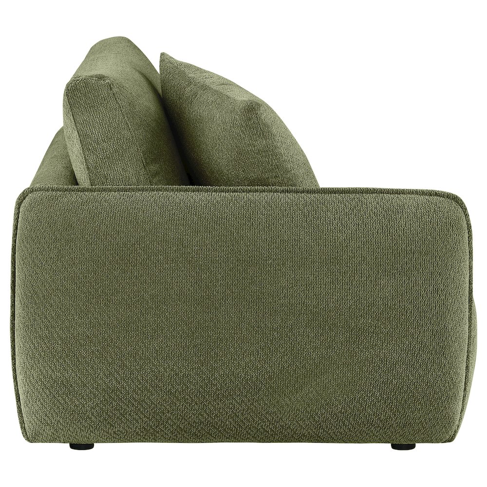 Elysia Chenille Upholstered Modular LAF Chair Green. Picture 7