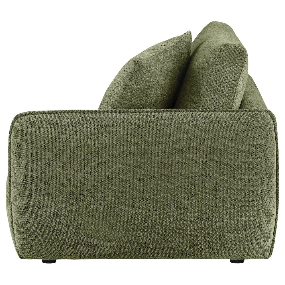 Elysia Chenille Upholstered Modular RAF Chair Green. Picture 4