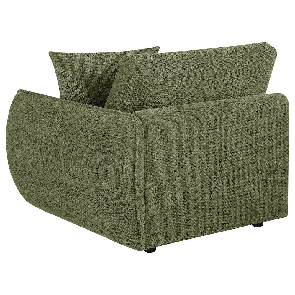 Elysia Chenille Upholstered Modular RAF Chair Green. Picture 5