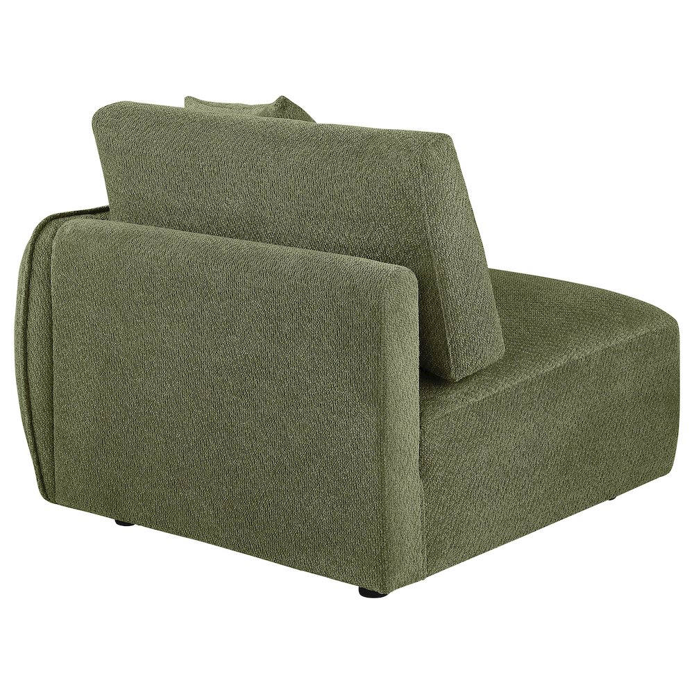 Elysia Chenille Upholstered Modular RAF Chair Green. Picture 6