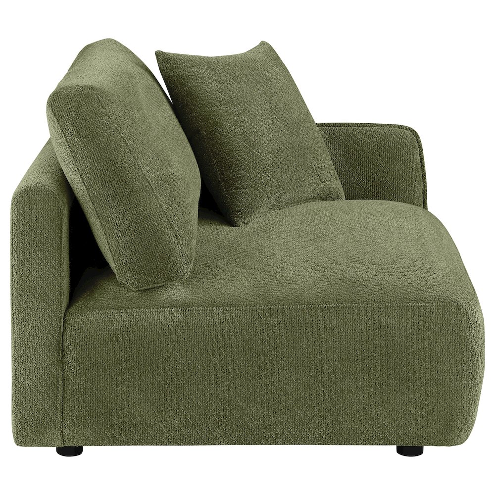 Elysia Chenille Upholstered Modular RAF Chair Green. Picture 7