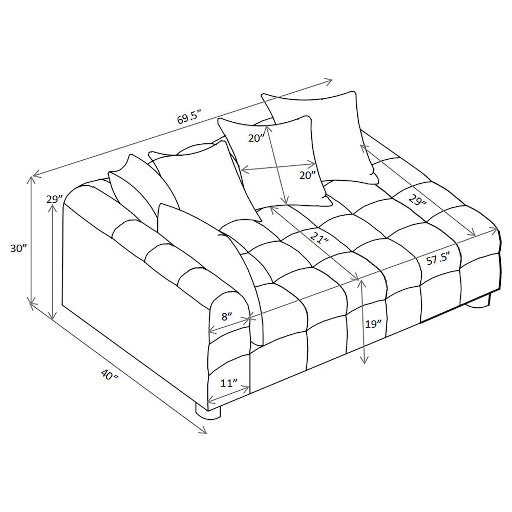 Amara Upholstered LAF Loveseat. Picture 6