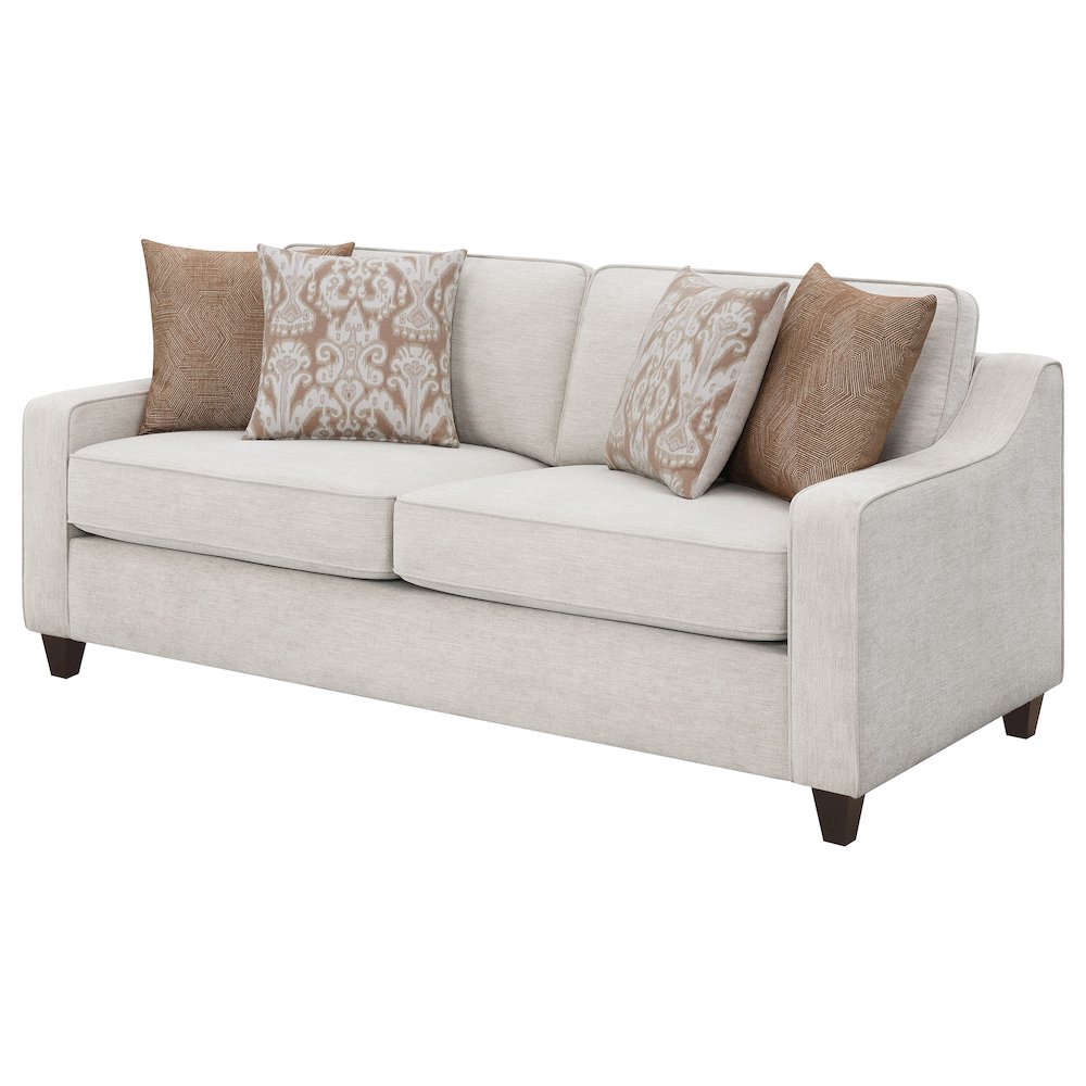 Christine Upholstered Sloped Arm Sofa Beige. Picture 4
