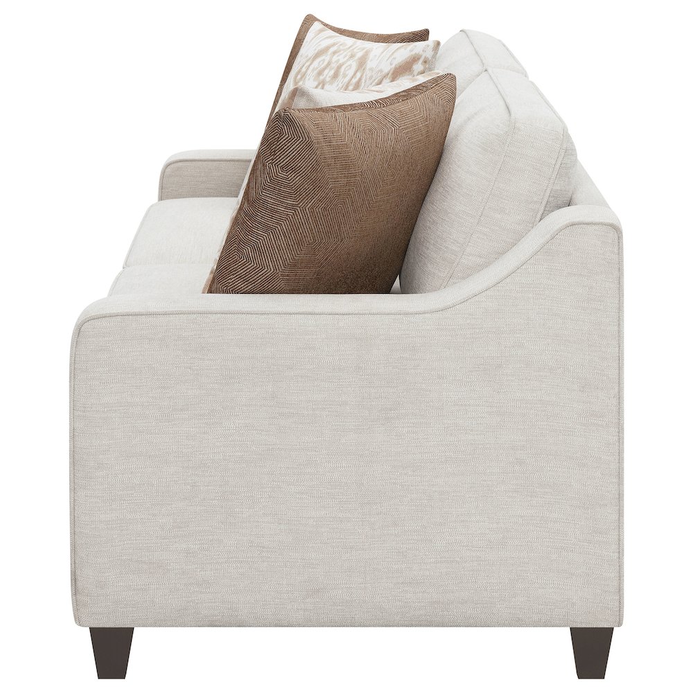 Christine Upholstered Sloped Arm Sofa Beige. Picture 5