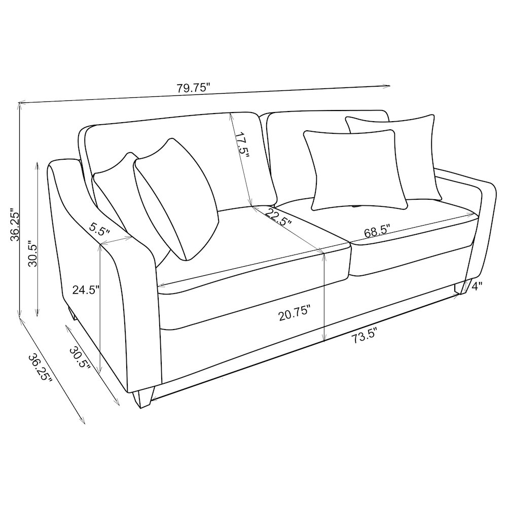 Christine Upholstered Sloped Arm Sofa Beige. Picture 11