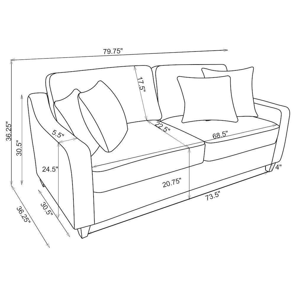 Christine 2-piece Upholstered Sloped Arm Sofa Set Beige. Picture 13