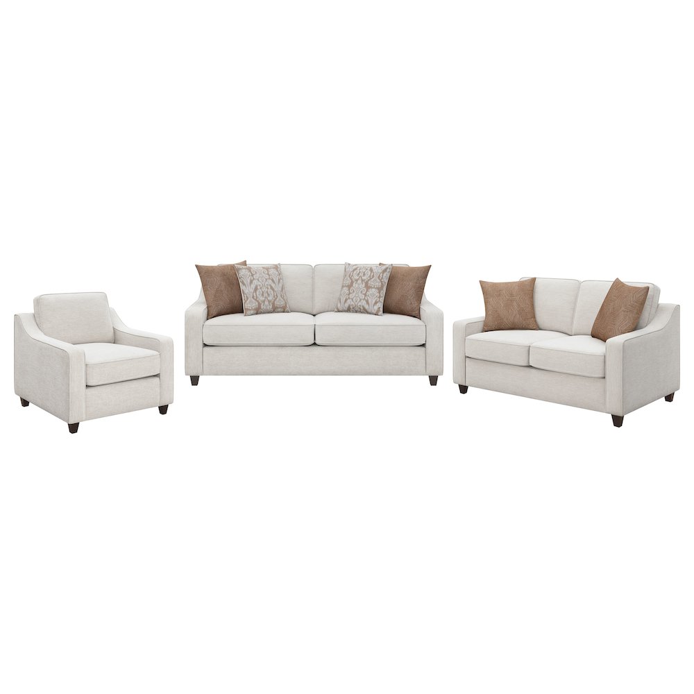 Christine 3-piece Upholstered Sloped Arm Sofa Set Beige. Picture 1