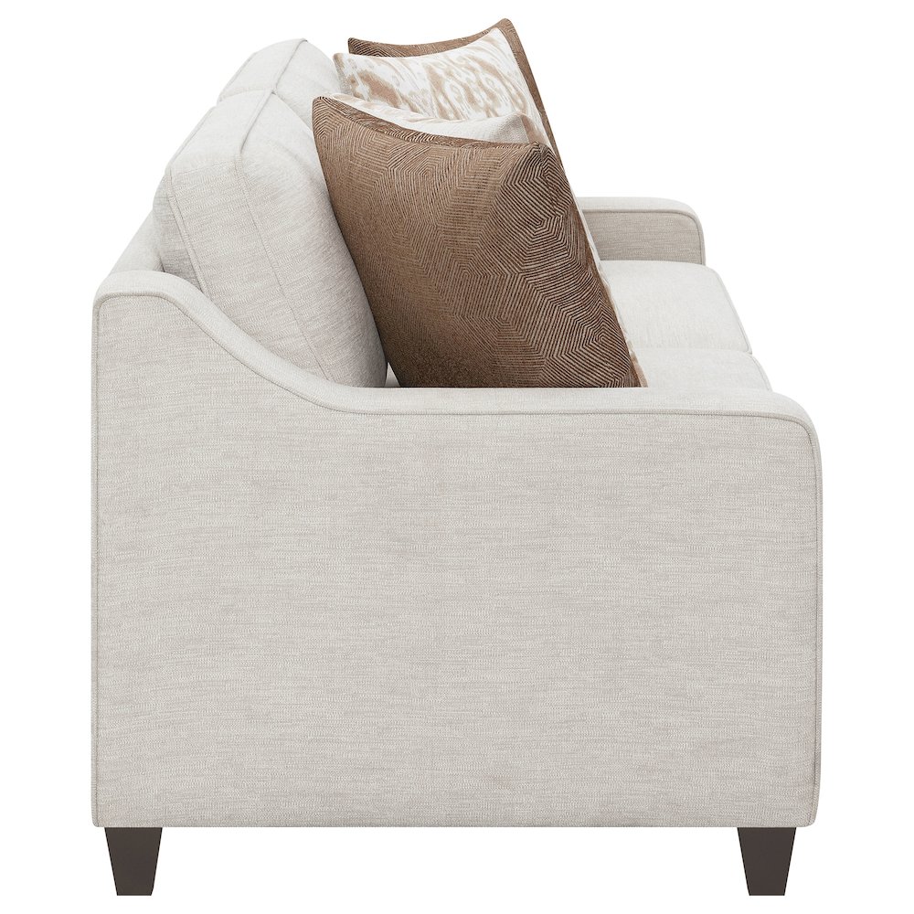 Christine 3-piece Upholstered Sloped Arm Sofa Set Beige. Picture 5