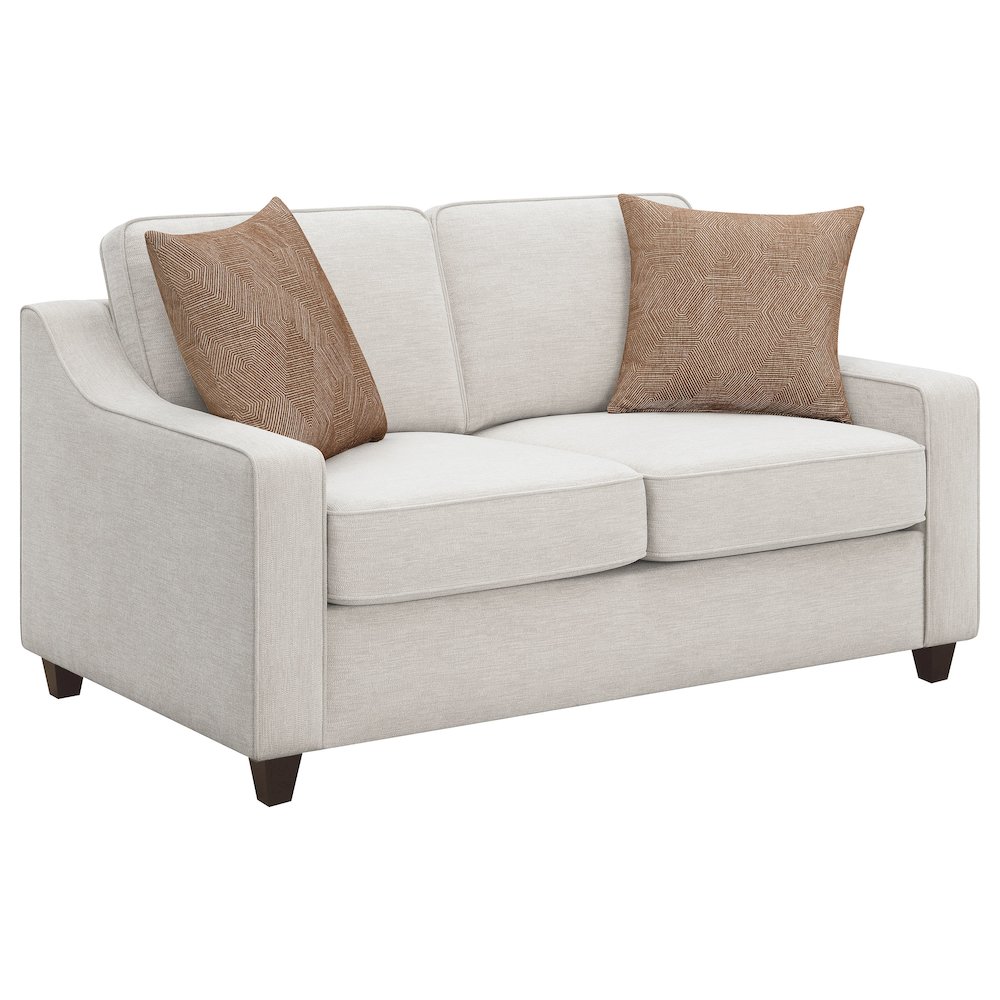 Christine 3-piece Upholstered Sloped Arm Sofa Set Beige. Picture 6