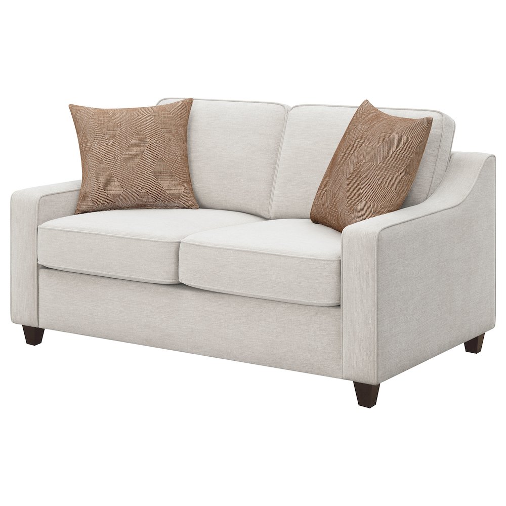 Christine Upholstered Sloped Arm Loveseat Beige. Picture 4